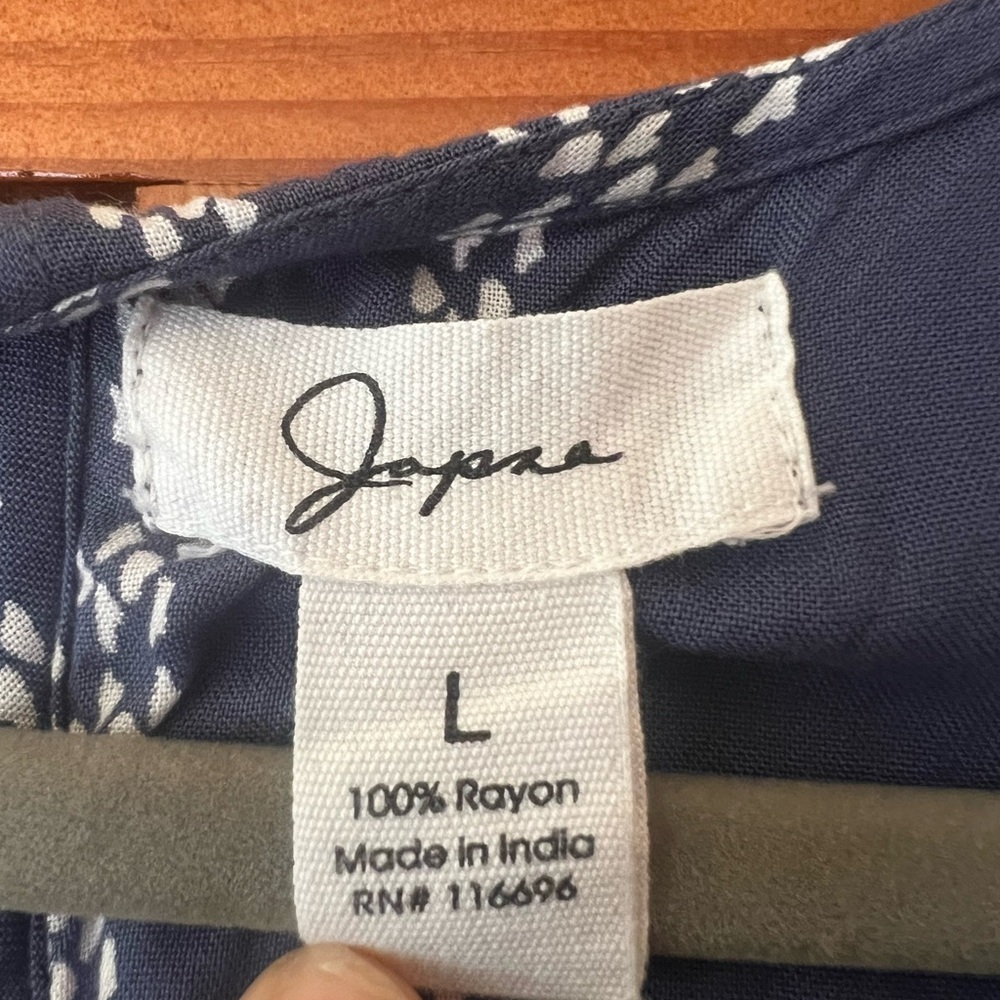 Japna Blue and White Pattern Jumpsuit - Picture 3 of 4